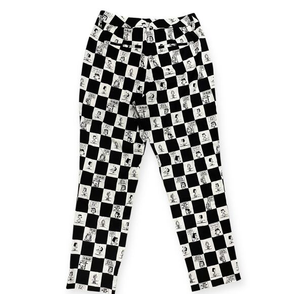NWT LIMITED EDITION Peanuts X Wildfang Slim Crop Pant Peanuts Checkered Size 2 - Picture 9 of 11